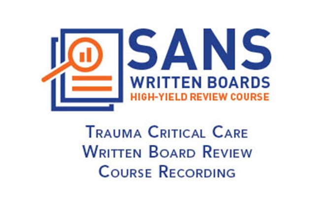 Trauma Critical Care Written Board Review Course Recording